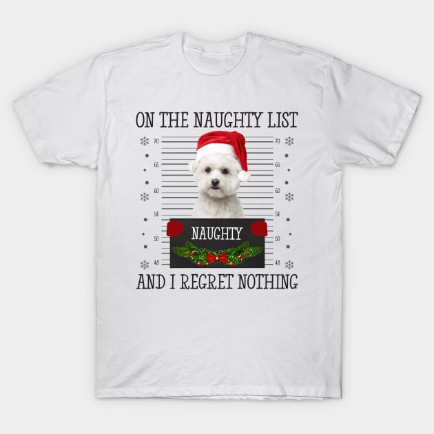 On The Naughty List, And I Regret Nothing T-Shirt by CoolTees